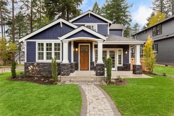 Blue craftsman-style house